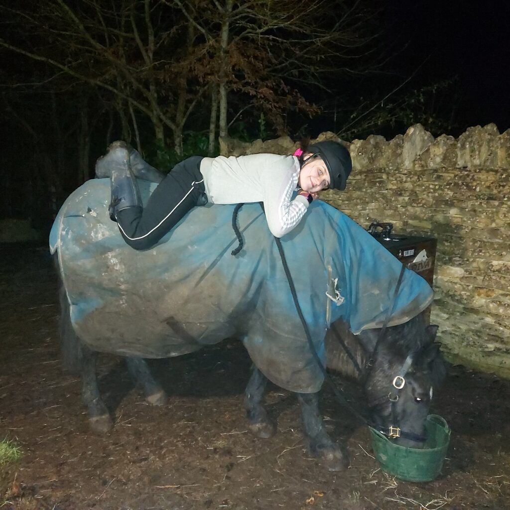 Izzy sleep out with the ponies 2020