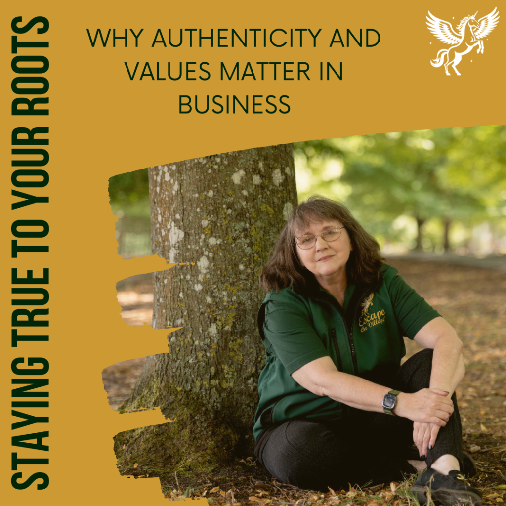 Liz sat by a tree - authenticity and values