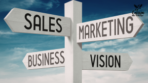 Business signs for sales, marketing, business and vision